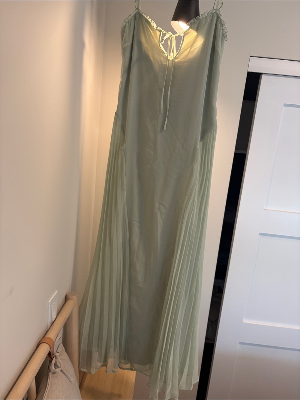 Meshki Saira Chiffon Maxi Dress - Pastel Green